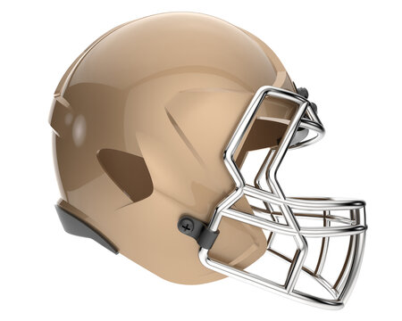 Football helmet isolated on transparent background. 3d rendering - illustration