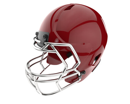 Football helmet isolated on transparent background. 3d rendering - illustration