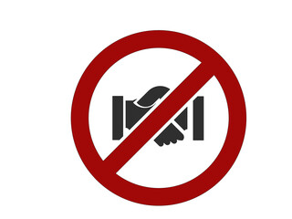 No handshake flat icon, No handshake pictogram isolated on white background