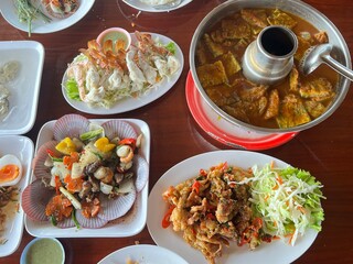 Seafood cooked in Thai style