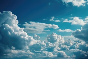 Naklejka na ściany i meble Summer Skies and Joyful Days: A Vibrant Blue Sky with Fluffy Clouds. Generative AI 7