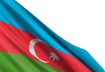 Realistic flag of Azerbaijan. Design element for Republic Day, National Salvation Day, Day of the Armed Forces of Azerbaijan, State Flag Day, International Solidarity Day of Azerbaijanis.