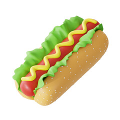 Hotdog 3d junk food icon