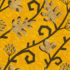 Seamless pattern with floral ornament. Illustration for the design of packaging, wrappers, postcards and scrapbooking. Printing on fabric and paper.