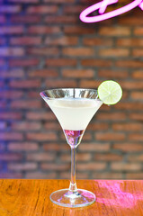 summer Fresh lemonade mocktails with crushed ice,   and divers oranges. Summer cold drink concept in luxury bar.