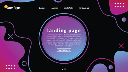 purple abstract landing page template