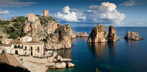 Trapani.Tonnara di Scopello con Torre Doria