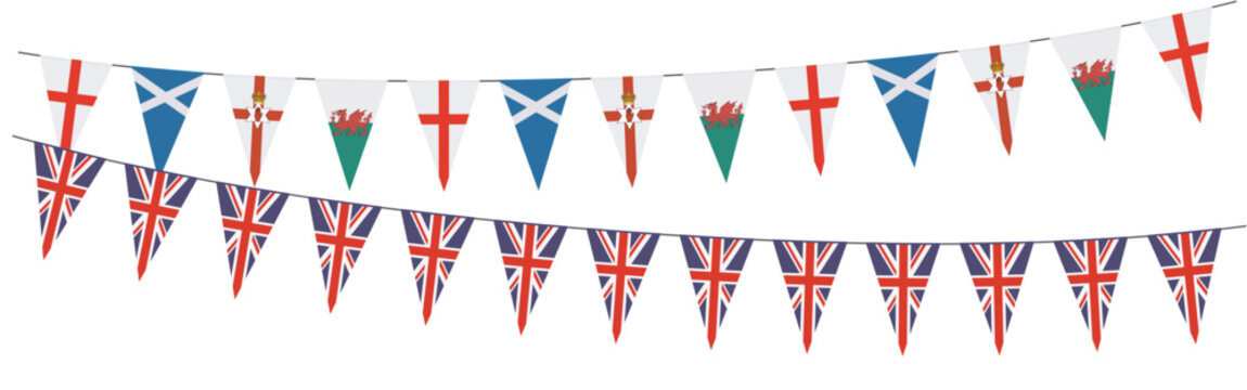 Garlands with various pennants from United Kingdom 