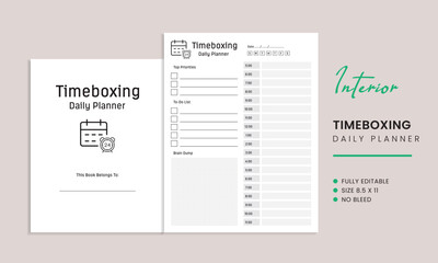 Timeboxing Daily Planner Kdp Interior Template