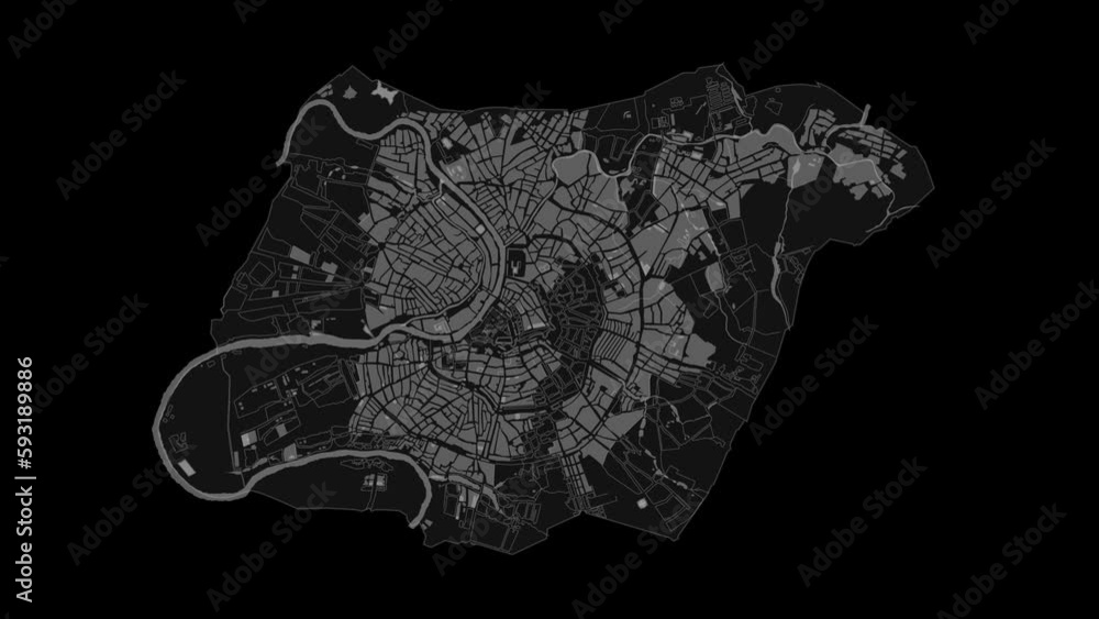 Poster animated hud infographic element virtual map of the area top view.