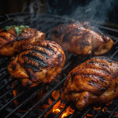 Grilled Chicken on Charcoal