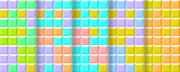 タイル　壁紙　グラデーション　イラスト　セット