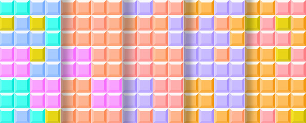 タイル　壁紙　グラデーション　イラスト　セット