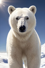 beautiful polar bear on a sunny day - generative AI