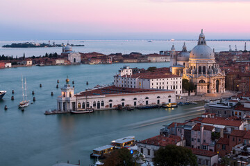 Venezia. Veduta di Punta della Dogana con La Salute dal Campanile di san Marco