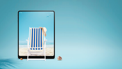 Deckchair in a digital tablet