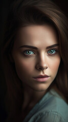 Portrait of sensual woman with green eyes