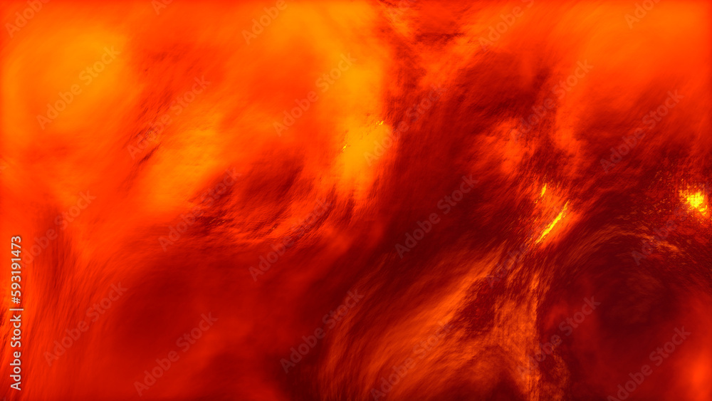 Poster burning red and orange strange contour lay - abstract 3d rendering