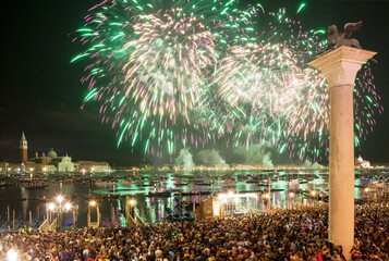 Venezia. Fuochi artificiali per la notte del Redentore