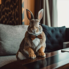 Rabbit in a business suite