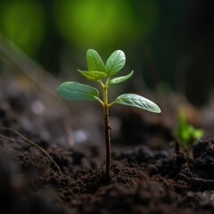 Close up picture of the sapling of the plant is grow