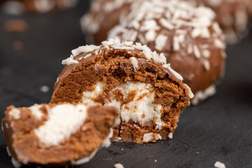 delicious and soft chocolate coconut cakes for dessert