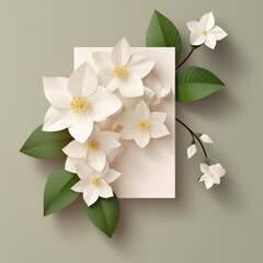 Mothers day greeting card with beautiful white jasmine