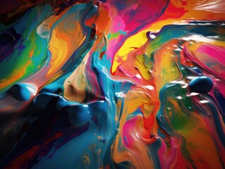 Colorful abstract painting with lots of colors