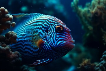 fish in aquarium. Generative AI.