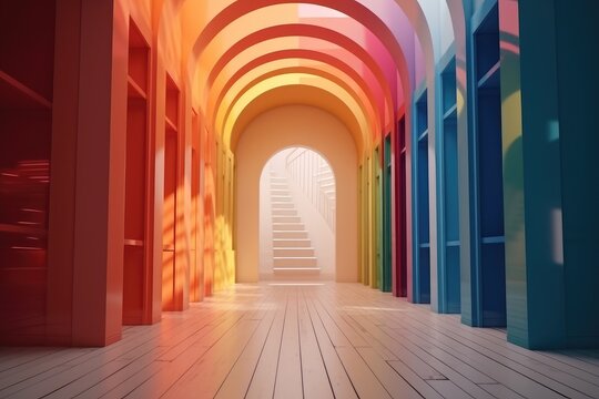Beyond the Door: Exploring a Multicolored 3D Gateway to the Spiritual World. Generative AI 9