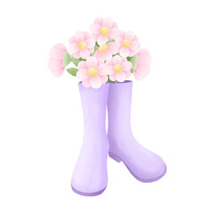 flowers in boots