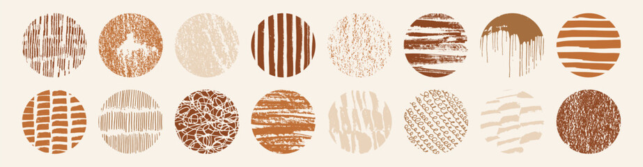 Vector set of hand drawn artistic textures. Grungy social media icons collection. Hand drawn texture design elements. Highlight covers for social media. Isolated marker pen ink sketchy scrawl drawings