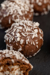 Obraz na płótnie Canvas delicious and soft chocolate coconut cakes for dessert