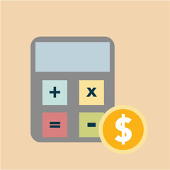 Financial planning with calculator. business technology concept. Vector illustration. Flat design.