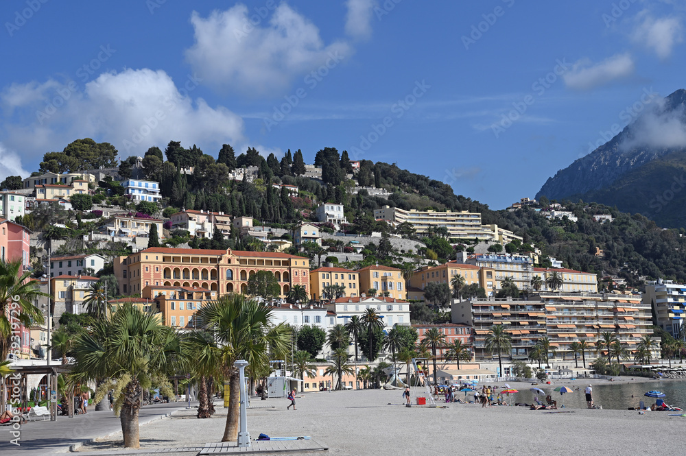 Sticker morning on the beach in menton france