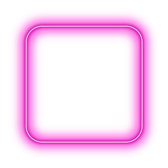 Neon Pink Rounded Square Geometry Shape Outline Stroke