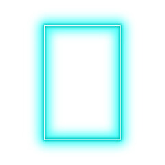 Neon Mint Rectangle Geometry Shape Outline Stroke