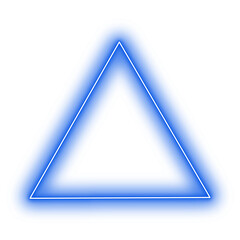 Neon Blue Equilateral Triangle Geometry Shape Outline Stroke