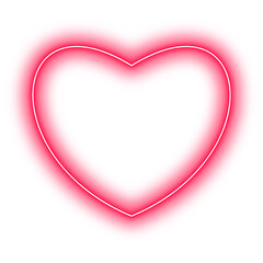 Neon Red Heart Geometry Shape Outline Stroke