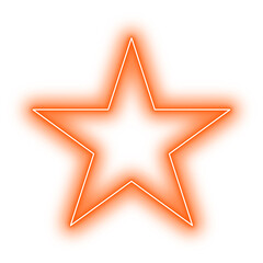 Neon Orange Star Geometry Shape Outline Stroke