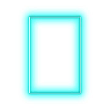Neon Mint Rectangle Geometry Shape Outline Stroke
