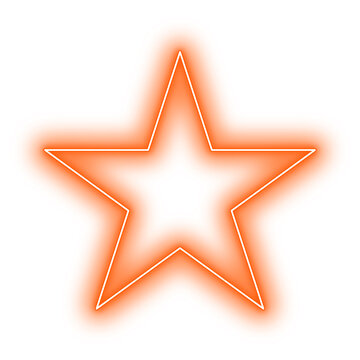 recommend clip art: Neon Orange Star Geometry Shape Outline Stroke