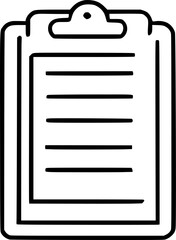 black individual clipboard line icon, simple outline office data note flat design pictogram, infographic vector for app logo web button ui ux interface elements isolate on white background