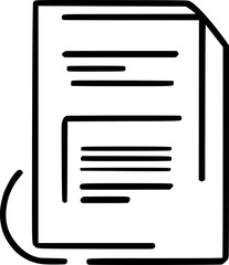 black individual office paper policy approve line icon, simple outline document flat design pictogram, infographic vector for app logo web button ui ux interface elements isolate on white background