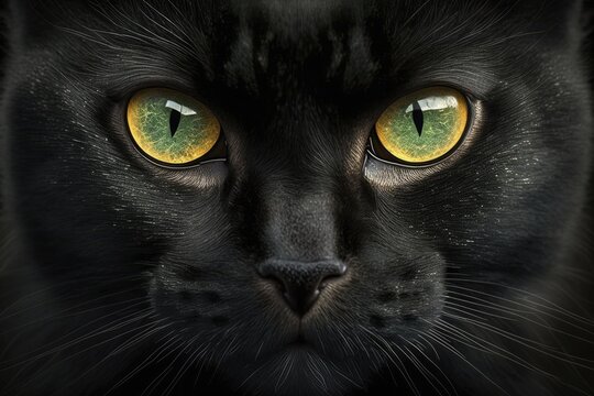 cat with a black muzzle up close. in front. Generative AI