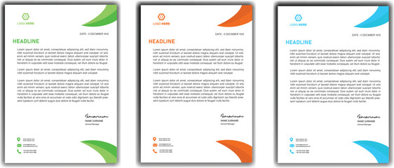 Company and business style letterhead design template 
