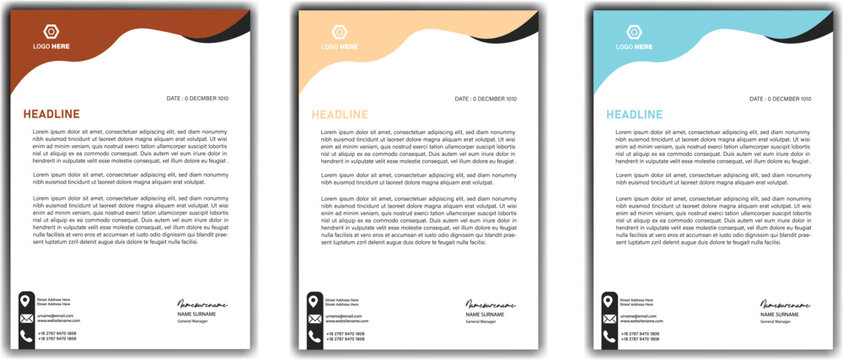 Company and business style letterhead design template