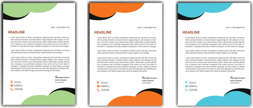 Company and business style letterhead design template