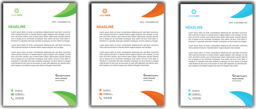 Company and business style letterhead design template 