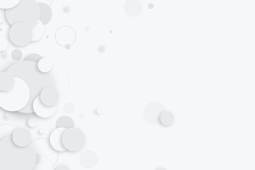 Random shifted white circle background wallpaper banner pattern with copy space